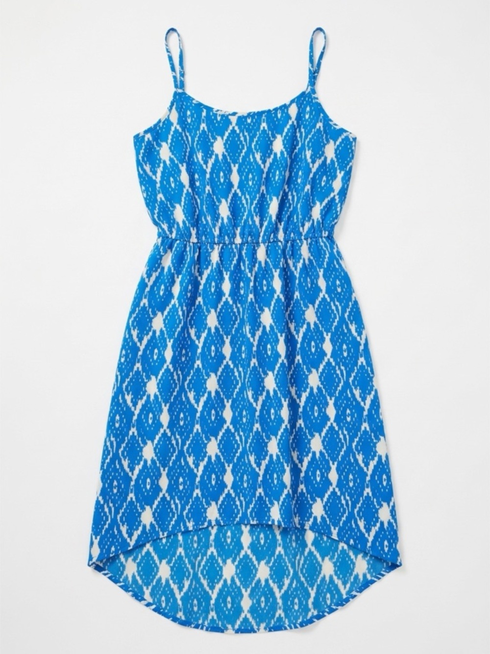 Loft Blue Patterned Sleeveless High-Low Dress